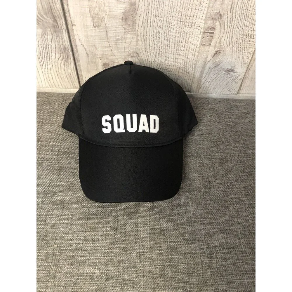 Adult Squad Black Adjustable Hat Baseball Caps Pack of 2 - Picture 1 of 3